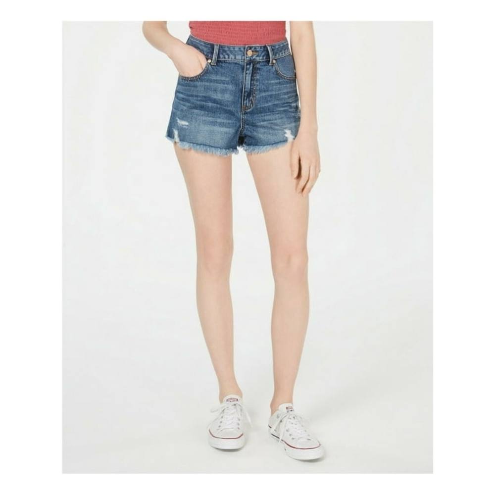 Rewash shorts women's‎ size 9/29 blue super high rise frayed